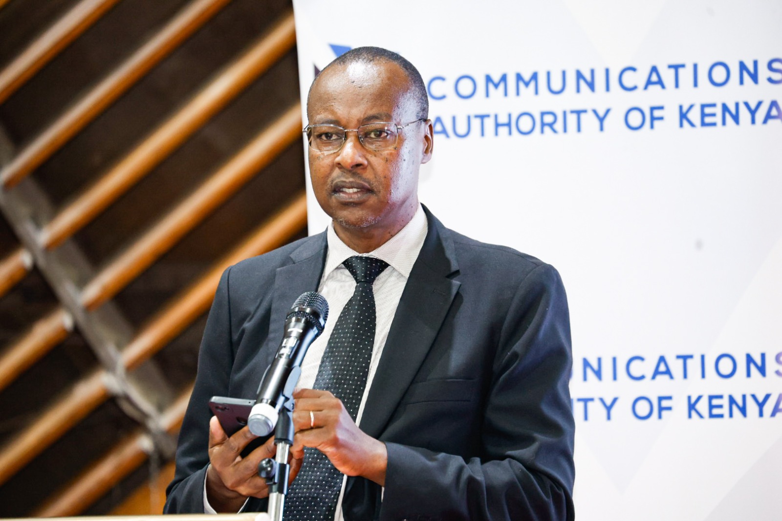 CA  Director Eng. Leo Boruett gives remarks during the Data Market Study workshop
