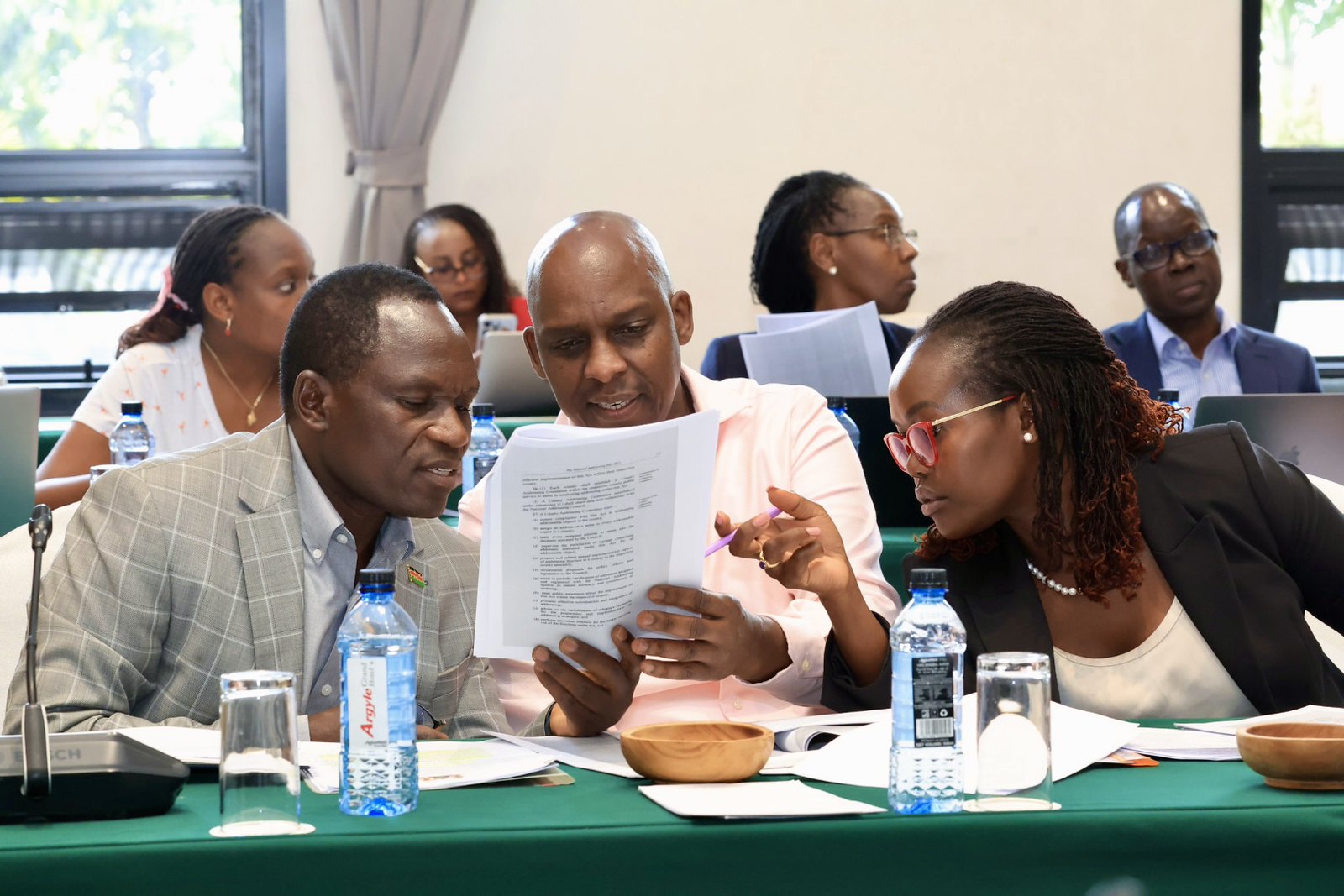 PS Stephen Isaboke, CA DG David Mugonyi and Lydia Sitienei, Director, Legal Services at CA During a Joint Stakeholder forum on the National Addressing Bill 2025