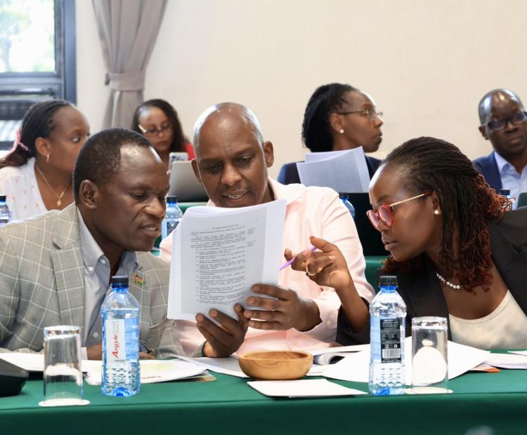 PS Stephen Isaboke, CA DG David Mugonyi and Lydia Sitienei, Director, Legal Services at CA During a Joint Stakeholder forum on the National Addressing Bill 2025